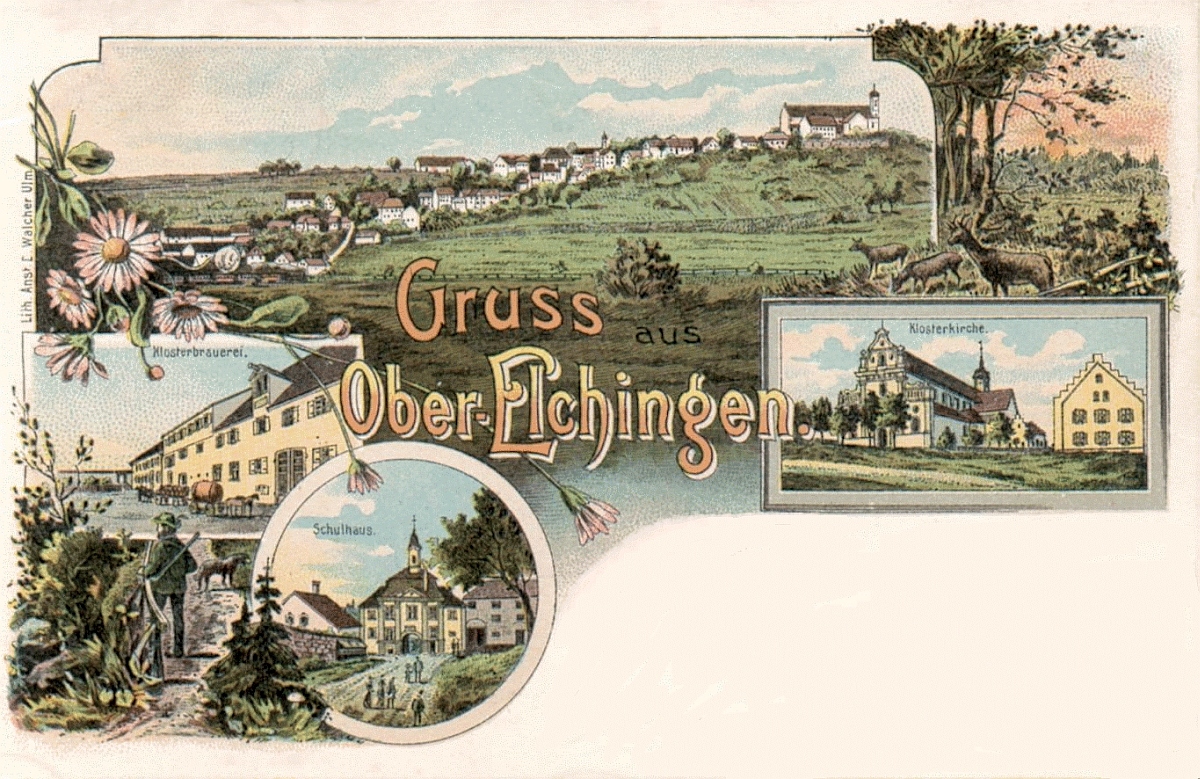 Bildpostkarte von Ober-Elchingen 1898