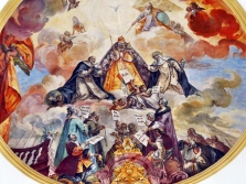 Westliches Deckenfresko 'O Maria, hilf' über der Orgel der Predigerkirche Rottweil